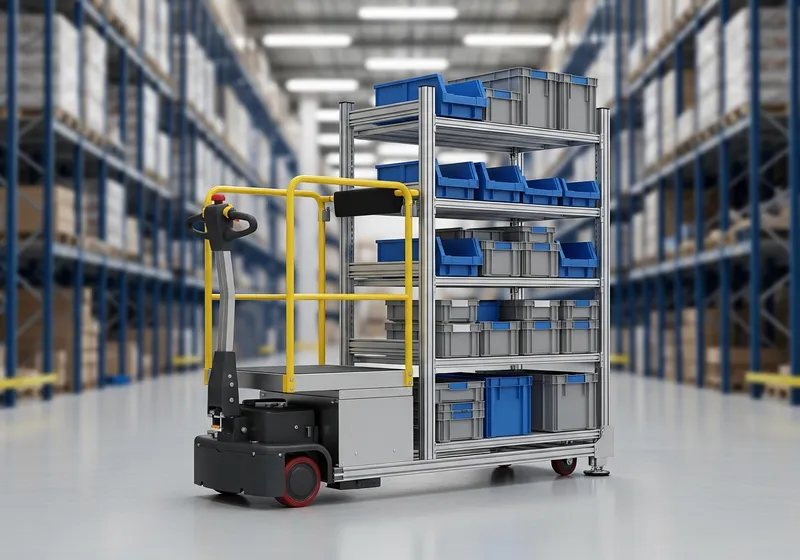 Electric Hybrid Cart in a warehouse setting