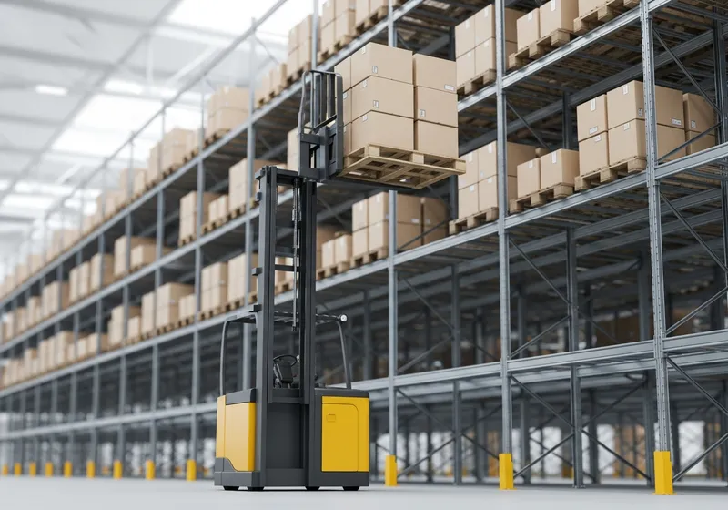 Forklift in a warehouse setting